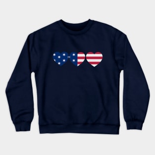 heart-shaped United States flag logo Crewneck Sweatshirt